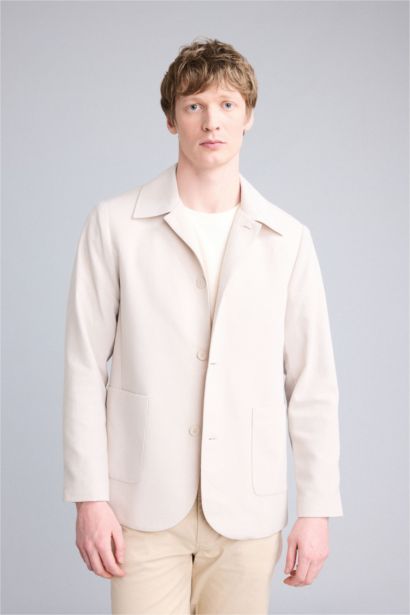 Блейзер Regular Fit на полуподкладке с воротником поло