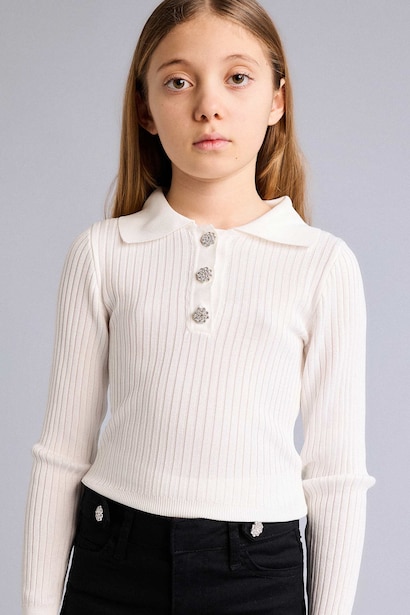 Girl Regular Fit V-Neck Pullover