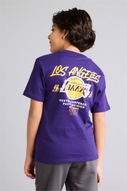 NBA Los Angeles Lakers New Regular Fıt Bisiklet Yaka Kısa Kollu Tişört Erkek Çocuk