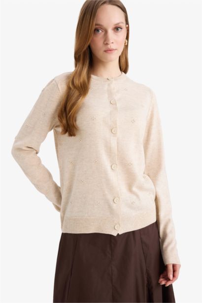 Regular Fit Crew Neck Knitwear Cardigan