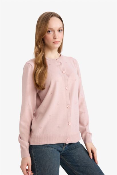 Regular Fit Crew Neck Knitwear Cardigan