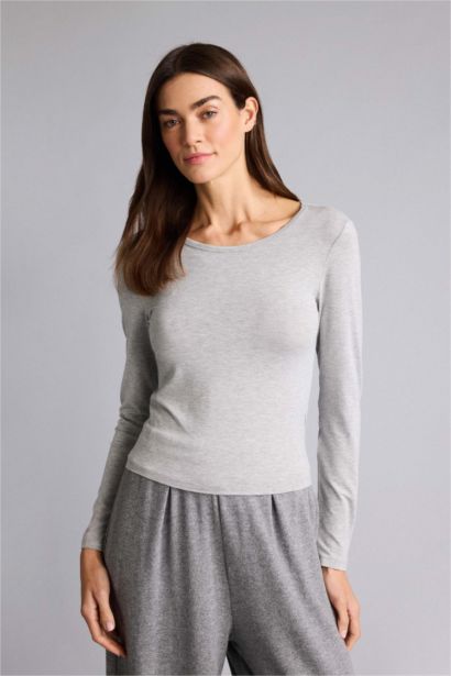 Crew Neck Long Sleeve Pajama Top