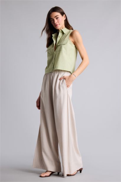 Normal Waist Wide Leg Trousers