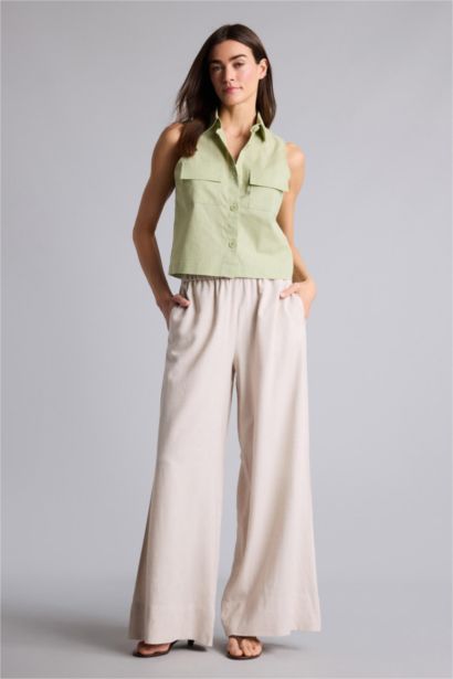 Normal Waist Wide Leg Trousers
