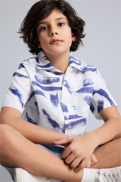 Keten Görünümlü Gömlek Erkek Çocuk