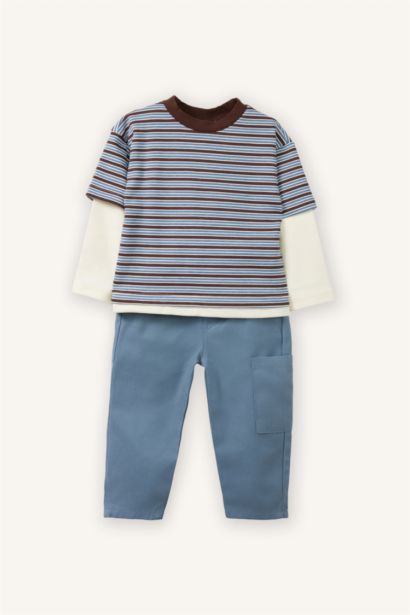 Ensemble T-shirt rayé et Pantalon pour bébé garçon