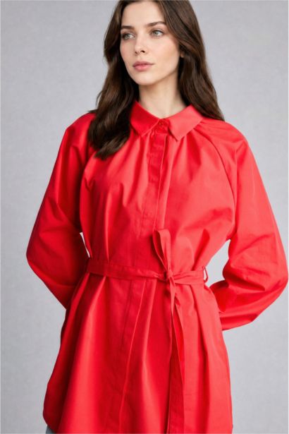 Relaxed Fit Uzun Kollu Poplin Tunik
