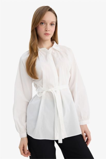 %100 Pamuk Relax Fıt Poplin Gömlek Tunik