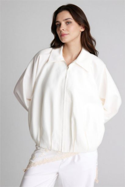 Relax Fit Shirt Collar Woven Blazer