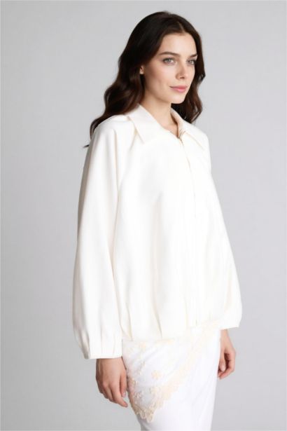 Relax Fit Shirt Collar Woven Blazer