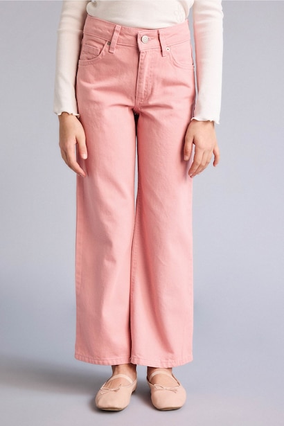 Girl Wide Leg Gabardine Trousers
