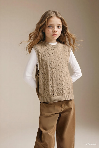 Pull sans manches Coupe régulière pour fille