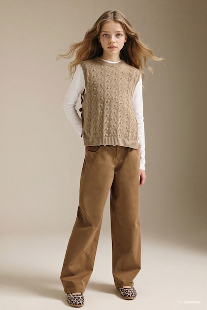 Pull sans manches Coupe régulière pour fille