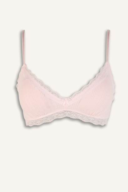 %100 Pamuk Dantel Detaylı Balensiz Bralet