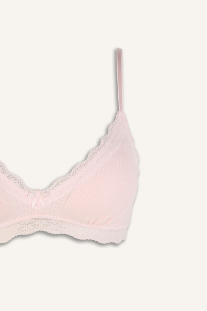 %100 Pamuk Dantel Detaylı Balensiz Bralet