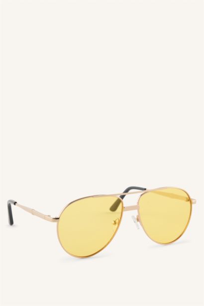 Woman Oval Metal Sunglasses