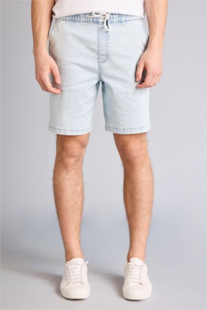 Жұмсақ фактуралы джинс бермуд