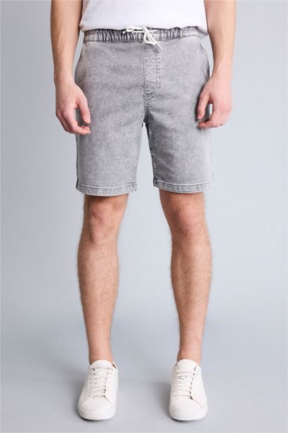 Жұмсақ фактуралы джинс бермуд