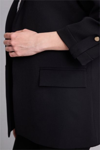 بليزر قصة عادية بياقة جاكيت