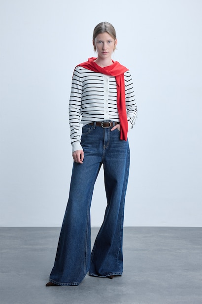 Regular Fit Çizgili Hırka