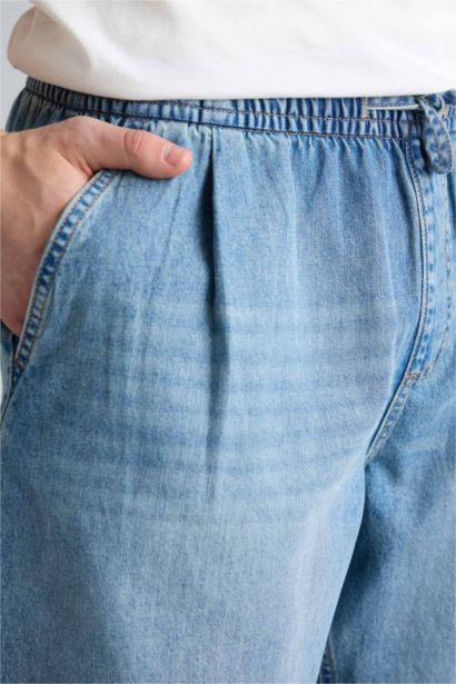 Жұмсақ фактуралы Baggy Fit джинс бермуд