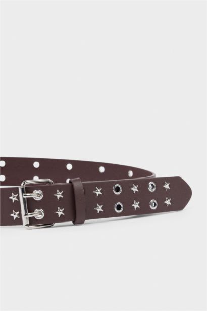 Kadın Dikdörtgen Toka Suni Deri Günlük Kemer