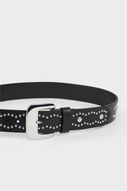 Kadın Dikdörtgen Toka Suni Deri Günlük Kemer