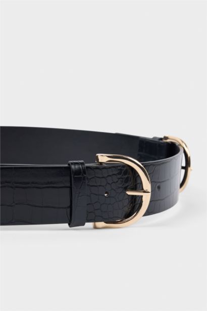 Kadın Oval Toka Suni Deri Klasik Kemer