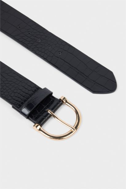 Kadın Oval Toka Suni Deri Klasik Kemer