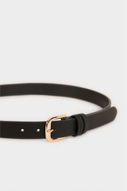 Kadın Oval Toka Suni Deri Günlük Kemer