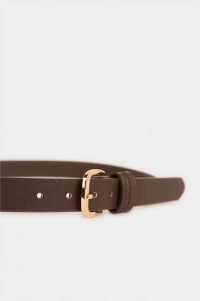 Kadın Oval Toka Suni Deri Günlük Kemer