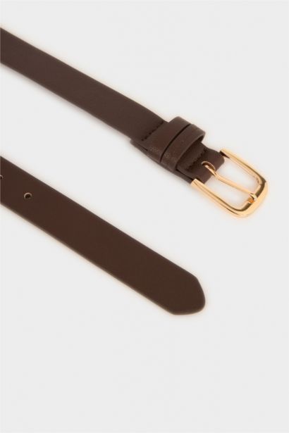 Kadın Oval Toka Suni Deri Günlük Kemer