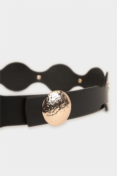 Kadın Oval Toka Suni Deri Elbise Kemeri