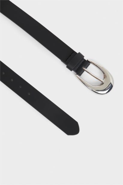 Kadın Oval Toka Suni Deri Günlük Kemer