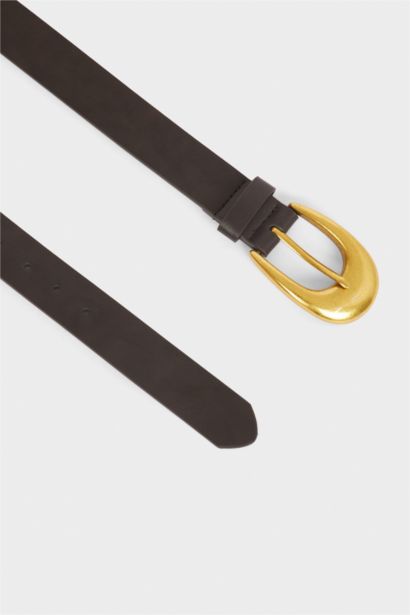 Kadın Oval Toka Suni Deri Günlük Kemer