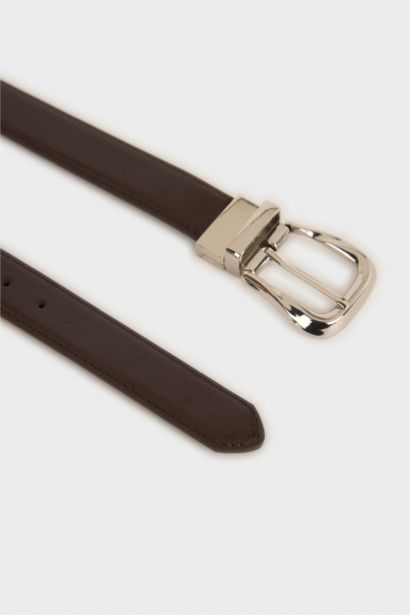 Kadın Çift Taraflı Toka Suni Deri Günlük Kemer