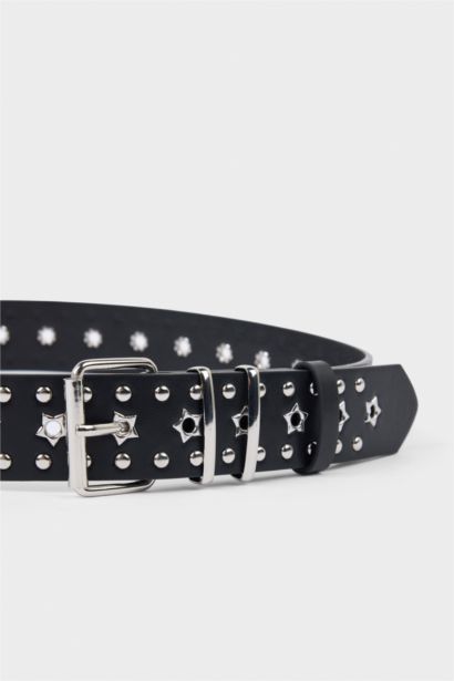 Kadın Dikdörtgen Toka Suni Deri Klasik Kemer