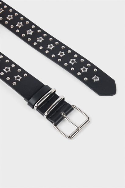 Ceinture classique en simili cuir avec boucle rectangulaire pour femme