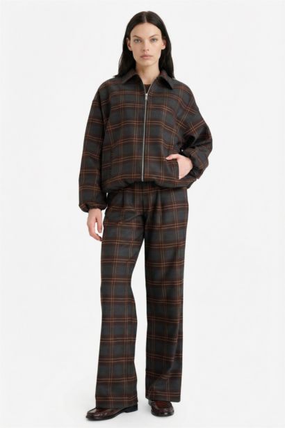 Veste zippée à carreaux