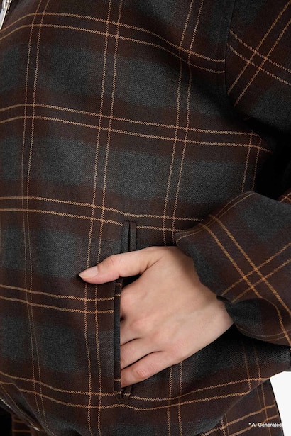 Veste zippée à carreaux