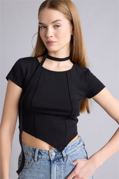 Asymmetric Camisole Short Sleeve T-Shirt