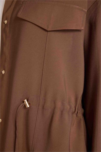 Блейзер оверсайз из вискозы с рубашечным воротником