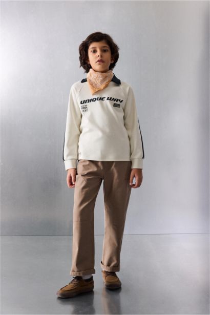 Boy New Regular Fit Slogan Print Polo T-Shirt