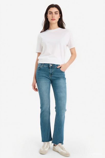 Crop Flare Fit Orta Bel Jean