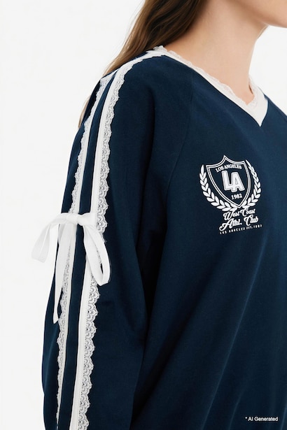 100% Cotton Oversize Printed Sweatshirt