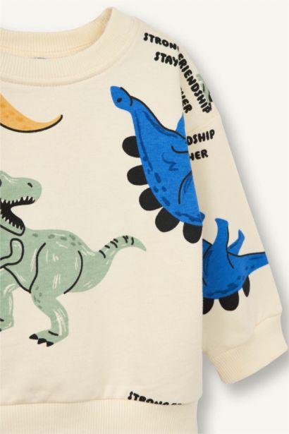 سويت شيرت اولادي قصة عادية وطبعة ديناصور