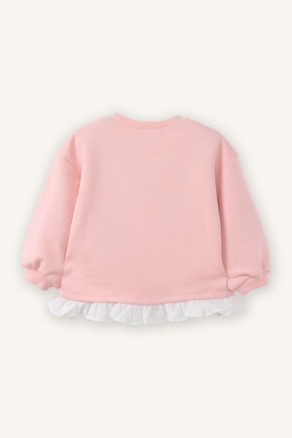 Girl Regular Fit Crew Neck Floral Sweatshirt