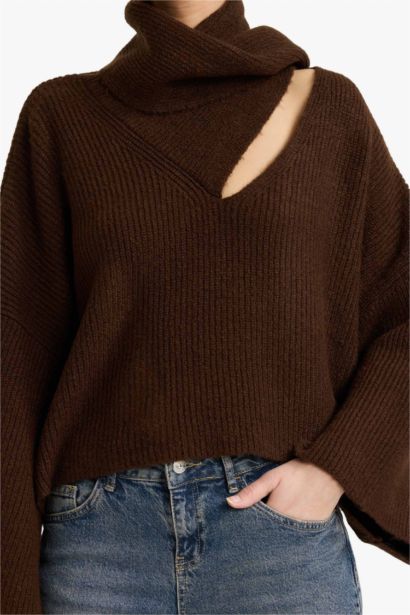 Oversize Fit Shawl Collar Knitwear Pullover