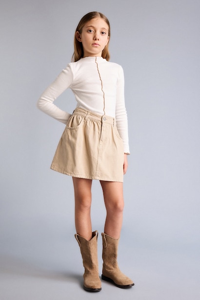 Girl Cotton Regular Fit Skirt
