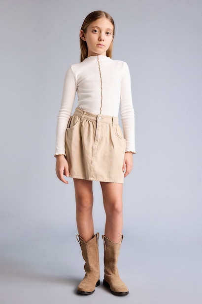 Girl Cotton Regular Fit Skirt